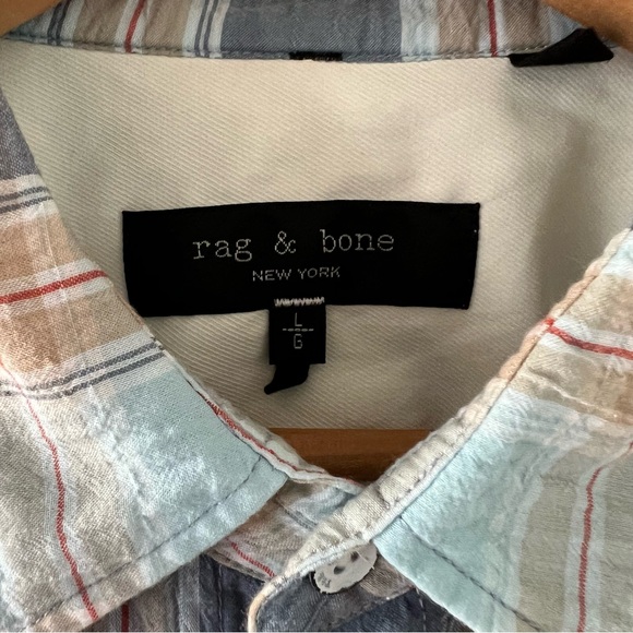 Rag & Bone Button Down Shirt Sz L - Picture 2 of 4